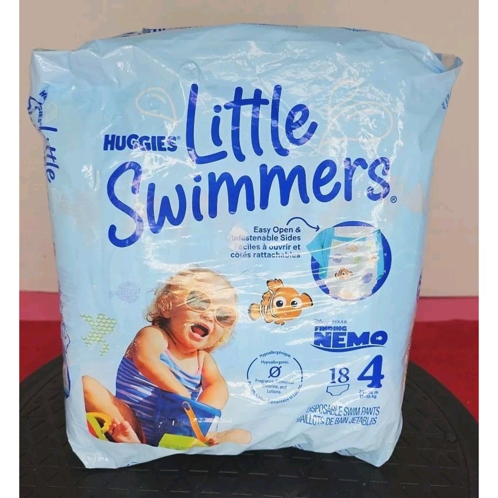 Huggies Little Swimmers Disposable Swim Diapers, SIZE 4 Medium (24-34 Lbs) 18 Ct